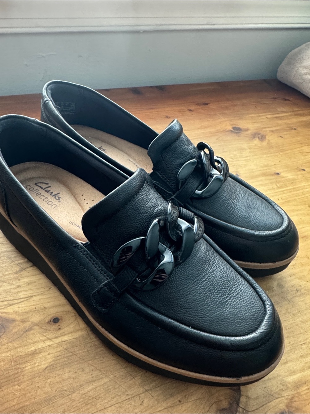 Clarks Zylah May Black Leather Loafers